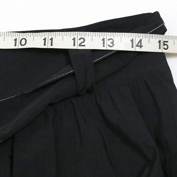 Proenza Schouler Women's Size S Black Nylon Parachute Pleated Midi Skirt Belt - Picture 7 of 11